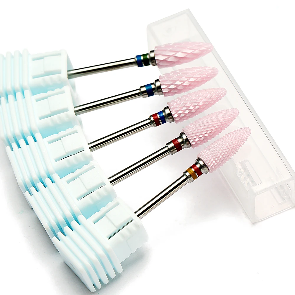 Pregue brocas para broca elétrica, acessório da máquina do manicure, carboneto de tungstênio do arco-íris, fresa cerâmica, tipo 29