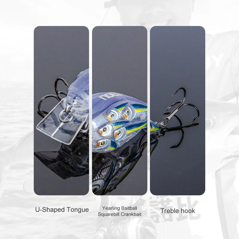 NOEBY Crankbait 60mm flotante – Señuelo para lubina y trucha - imagen 5
