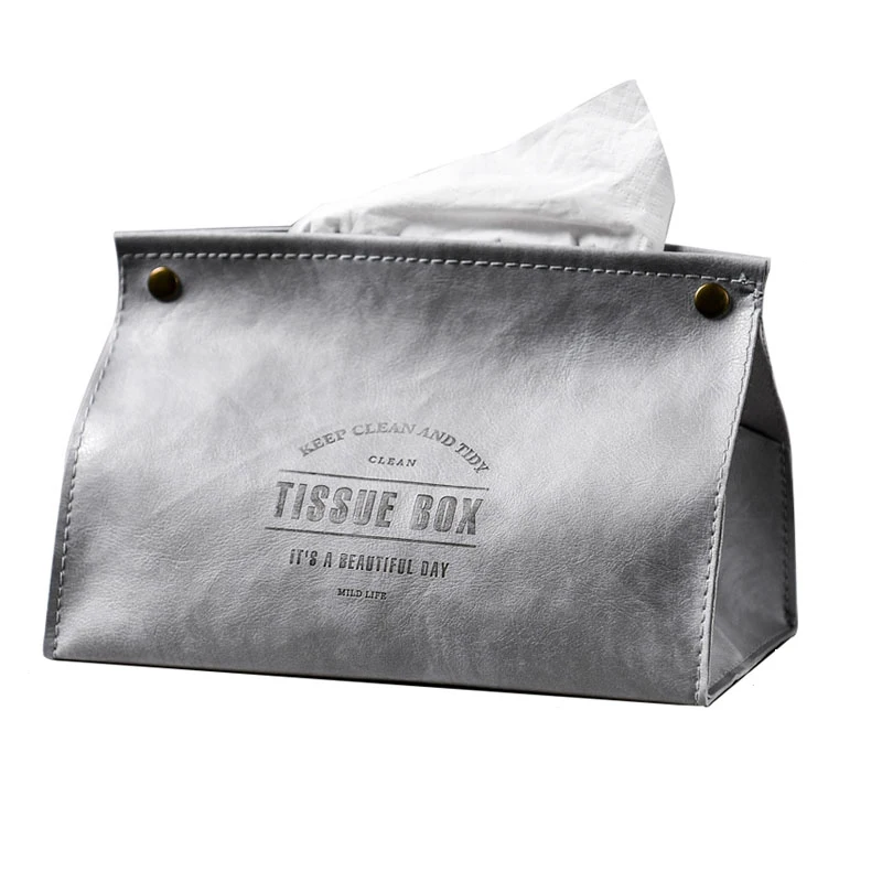 

Creative Leather Tissue Box Living Room Desk Decoration Funishings Kitchen Storage Ornaments Tissue Bag Miniature Model Crafts