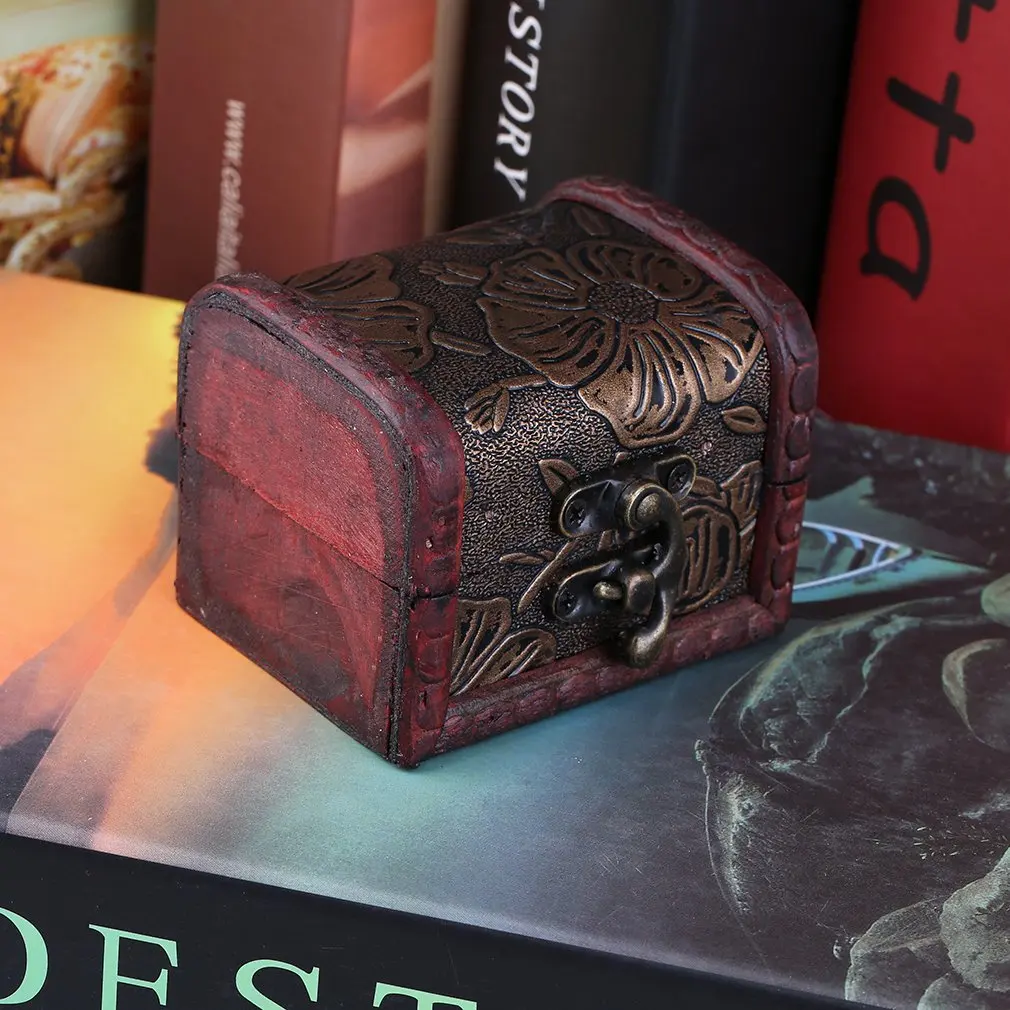 Retro Wood Watch Display Box Jewelry Necklace Rings Storage Organizer Random Pattern Delivered Cajas Para Relojes