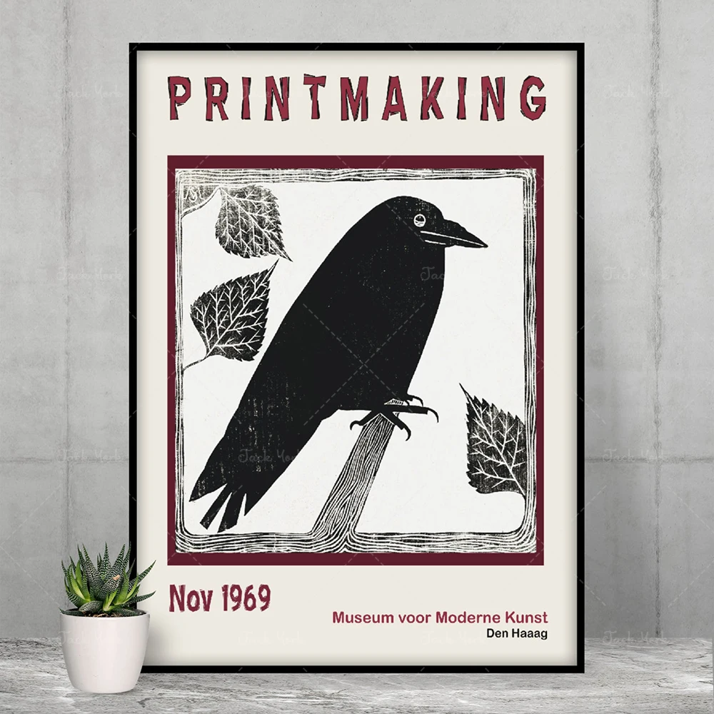 PRINTMAKING EXHIBITION POSTER 1969,Vintage wall art,Wall Art Decor,Artist Exhibition Poster,Gallery
