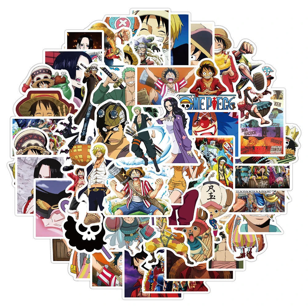 10/30/50PCS Anime One Piece Cartoon Stickers Graffiti Car Motorcycle Travel Luggage Guitar Waterproof Cool Decals Kid Sticker