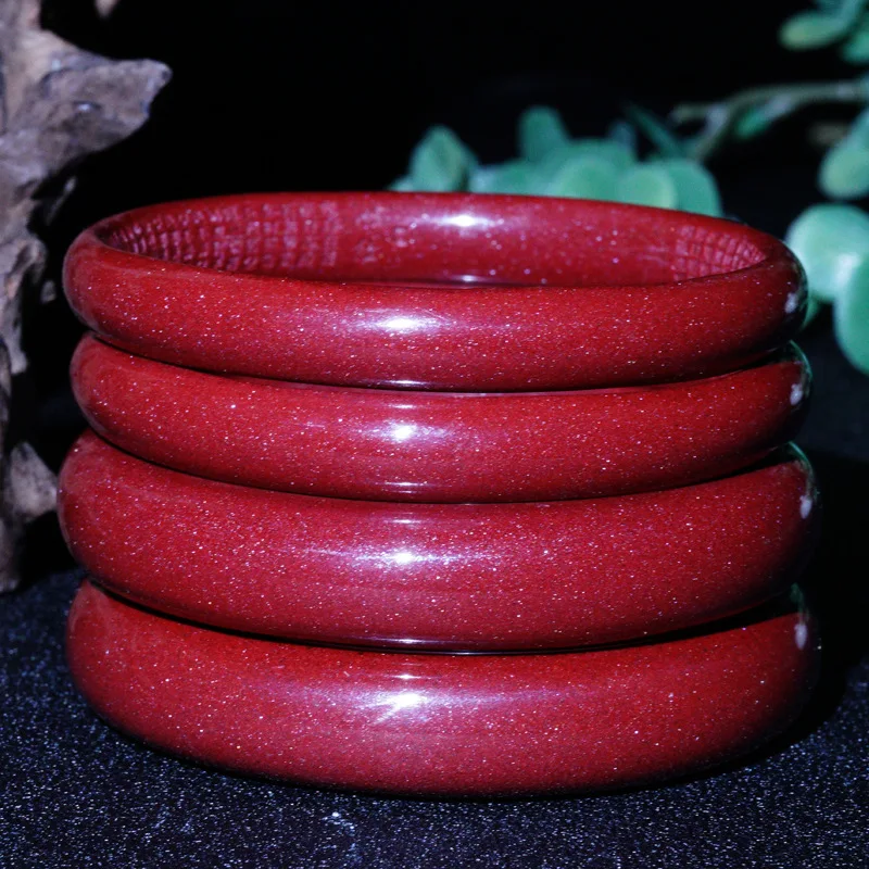 Quality Genuine Natural Cinnabar Prajna Paramita Heart Sutra Bracelet Safe Transfer Bangle Fashion Jewelry Accessories