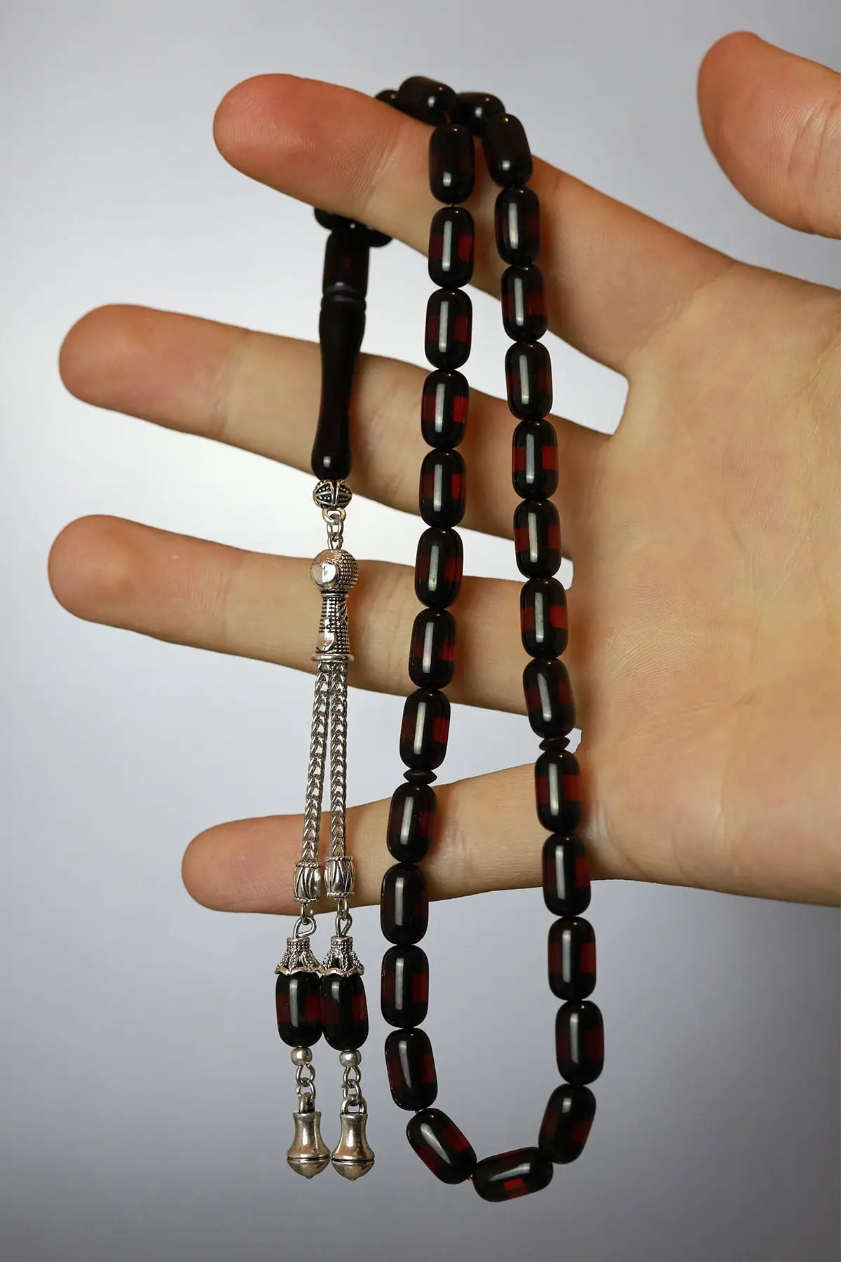 Men's Dark Burgundy Vernier Powder Press Rosary Dgn1131