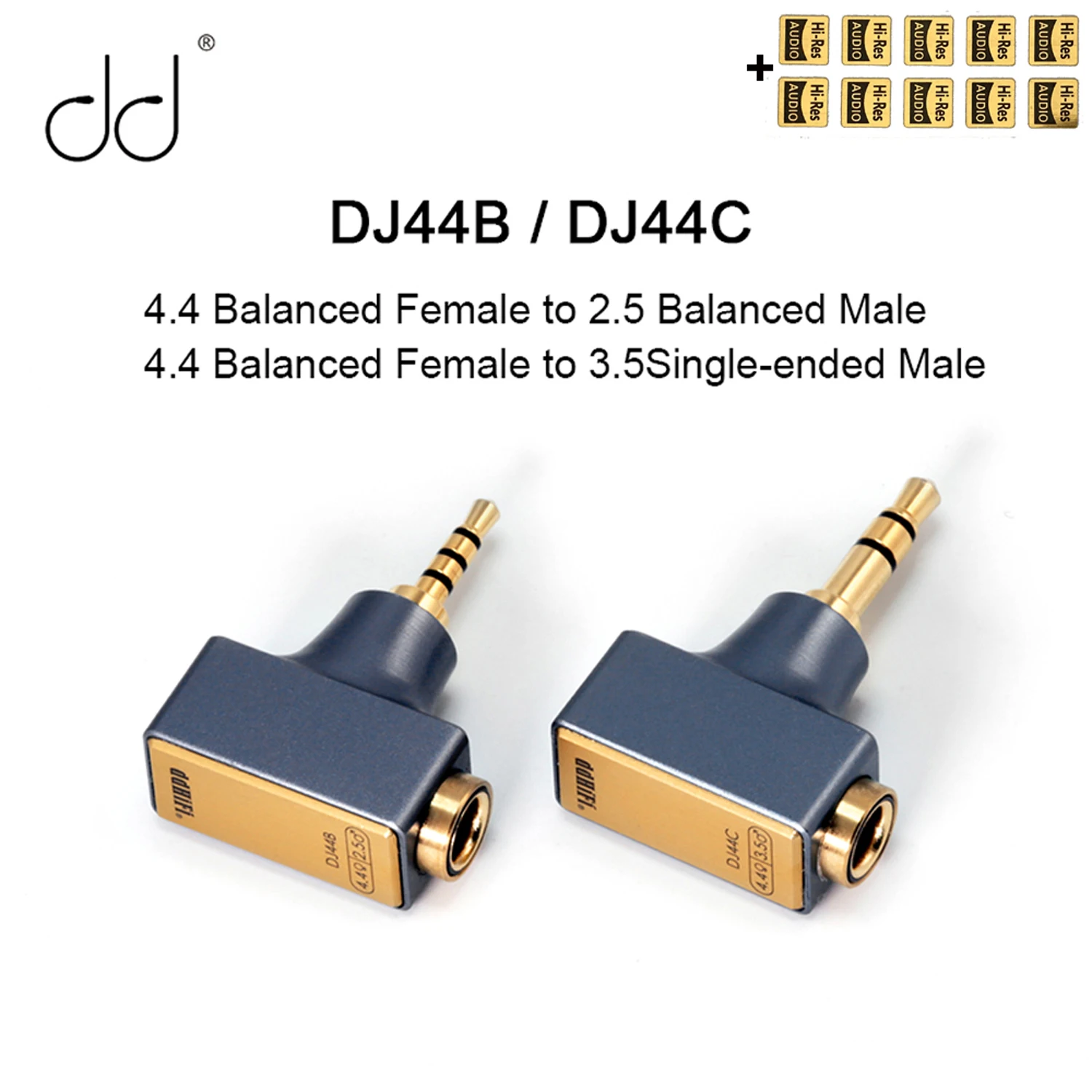 DD ddHiFi DJ44C DJ44B Mark II 암컷 헤드폰 어댑터, HiFi MP3 음악 플레이어 DAP DAC용, 4.4mm-2.5mm, 3.5mm