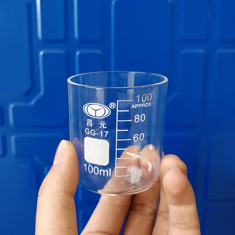 5pcs CHANGYUAN Beaker in low form without spout, Capacity 100mL, Outer diameter=50mm, Height=60mm, Laboratory beaker