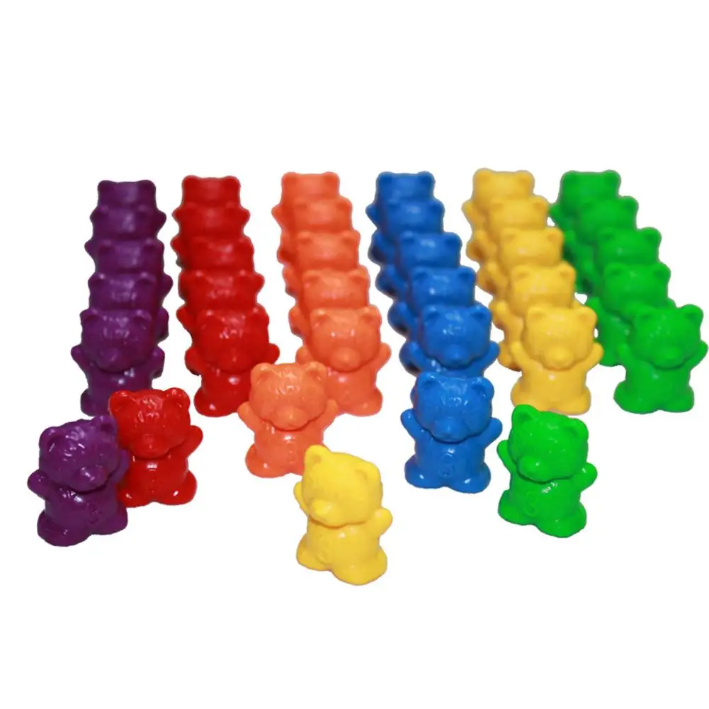 60Pcs Colorful Bear Shape Counters Toy Counting Numbers Classroom Teaching Aids