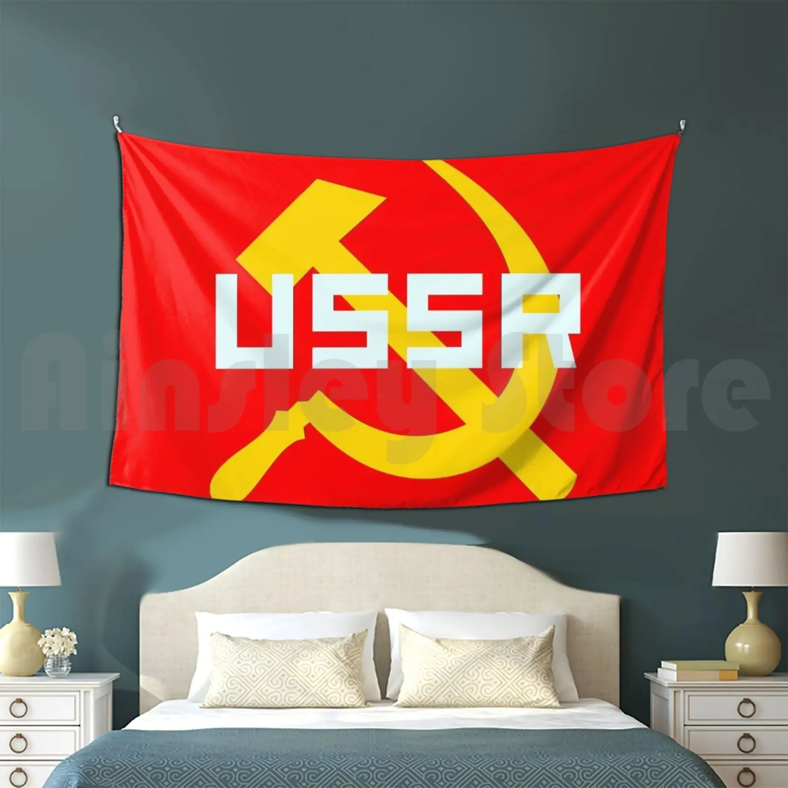 Ussr Soviet Union Tapestry Background Wall Hanging Russia Communism Soviet Union Ussr Lenin Hammer And Sickle