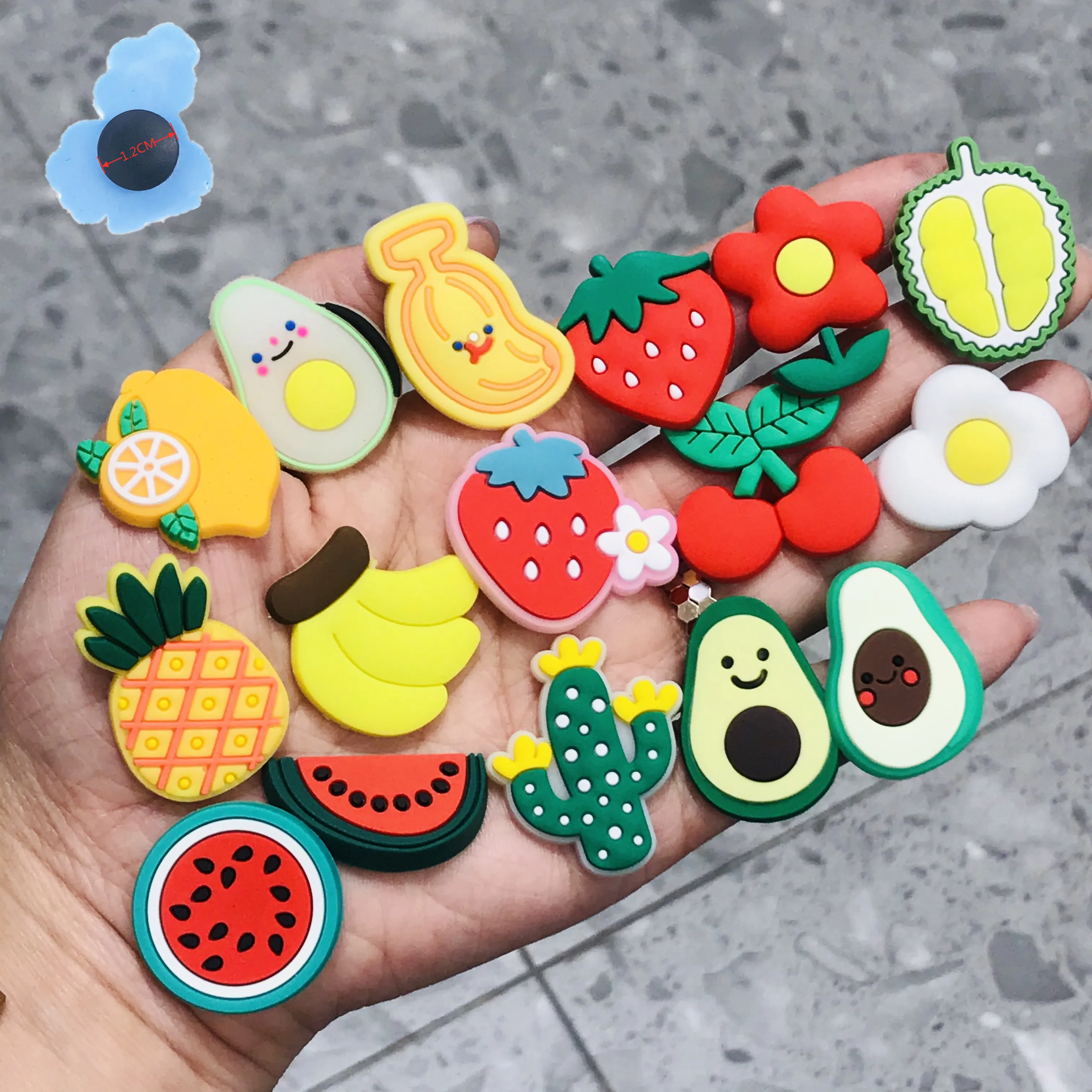 1Pcs Banana Fruit Durian Avocado PVC Shoe Charms Garden Shoes Accessories Decoration Diy Wristband Backpack Party Gift