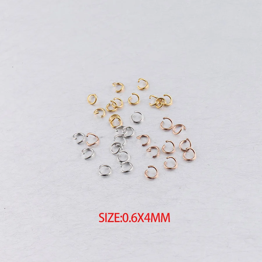 

100pcs/lot 0.6*4mm 3 color stainless steel jump rings DIY accessories for bracelet/necklace/keychain jewelry making