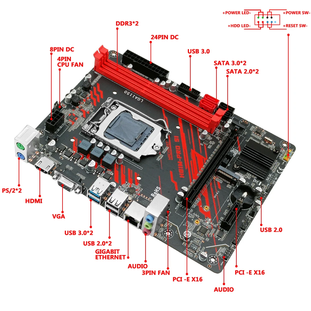 MACHINIST H81 płyta główna LGA 1150 obsługuje rdzeń i3 i5 4690 procesor CPU DDR3 RAM pamięć stacjonarna Sata M.2 Usb3.0 M ATX