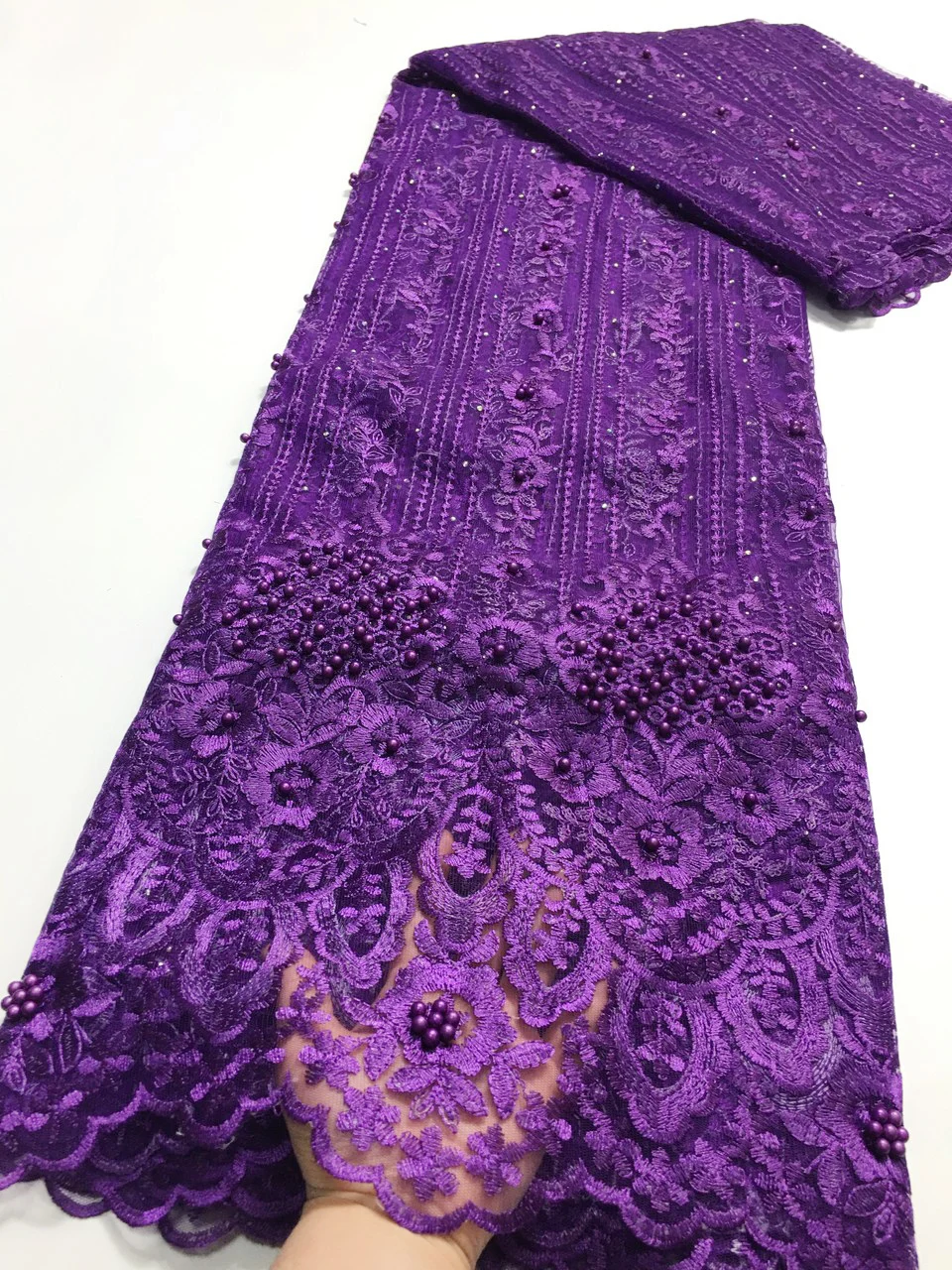 Purple African Lace 2021 French Nigerian Lace Fabric Bridal High Quality Swiss Net Tulle Lace Fabric For Wedding Party M4884