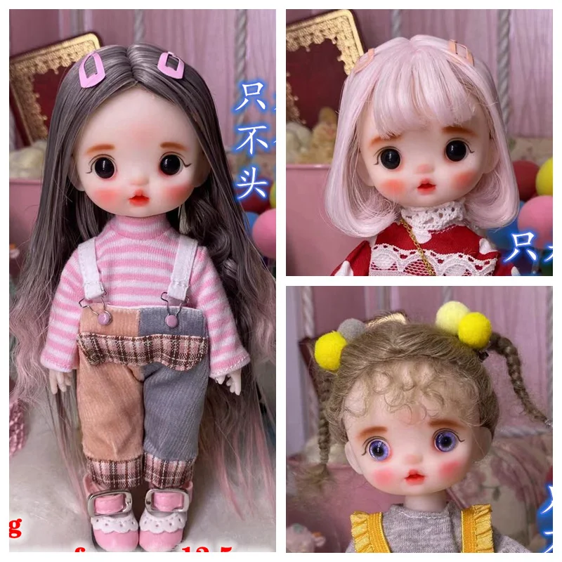 

1/8 Scale BJD or OB11 Doll Head 5-6 Inch Head Cute Wig Dress Up Accessories Head Only Wigs Not Include Doll & Clothes