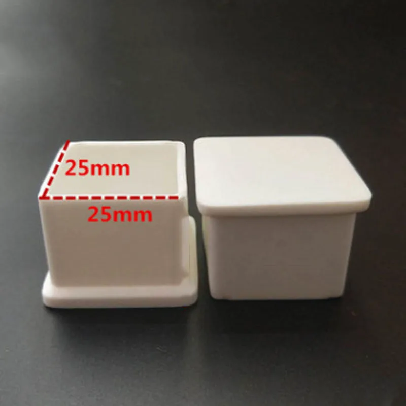 2/4/8Pcs Square White Table Chair Feet Stick Cover Clear Tube Pipe End Caps Anti Skid Furniture Protector 20*20~50*100mm