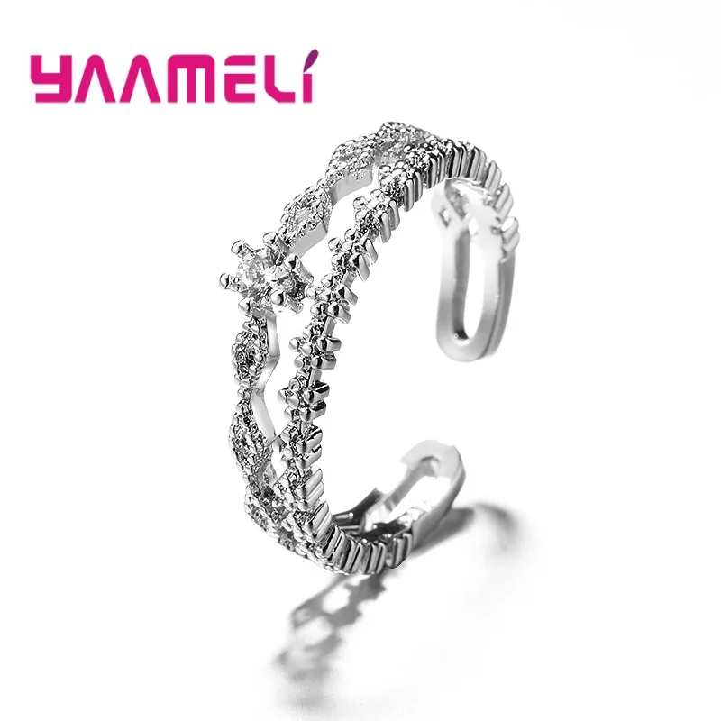 Bagues de fiançailles élégantes pour femmes et filles, en argent Sterling 925, ajustables, de luxe, de styliste, bijoux à la mode, vente en gros