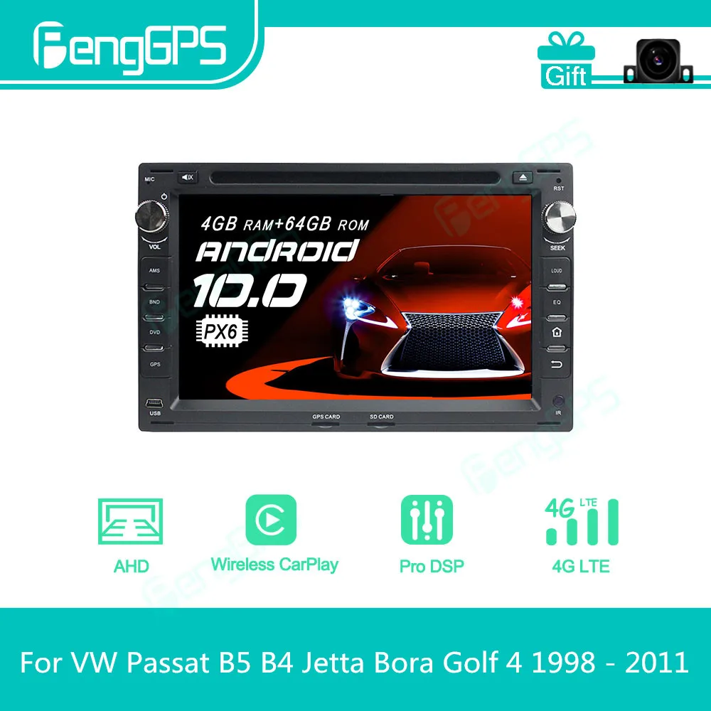 For VW Passat B5 B4 Jetta Bora Golf 4 1998 - 2011 Android Car Radio Stereo Multimedia DVD Player 2 Din Autoradio GPS Navigation