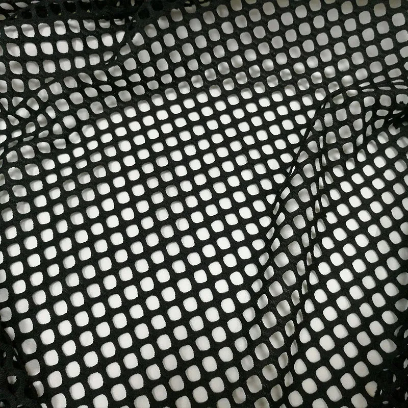 Women\'s Black Net Fabric, Square Elastic, Large Mesh, Hollow, Sexy, DIY, Dress, Tops, Stage Costumes, Fashion