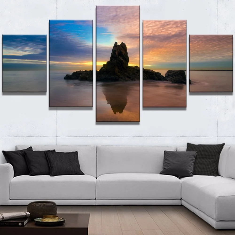 Canvas Wall Art 5 Piece HD Print Newport Beach Landscape Modular Pictures Home Decor Modern Living Room Decoration Paintings