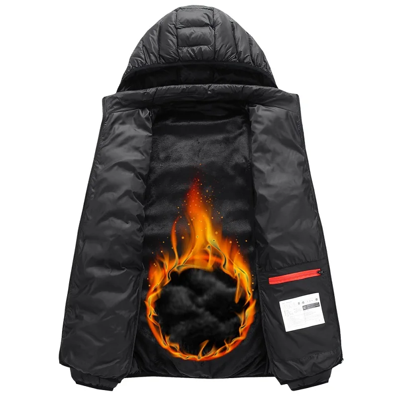 2022 New Men Winter Warm USB Heating Fleece Jackets Parkas Men Smart Thermostat Detachable Hooded Heated Waterproof Jacket Men