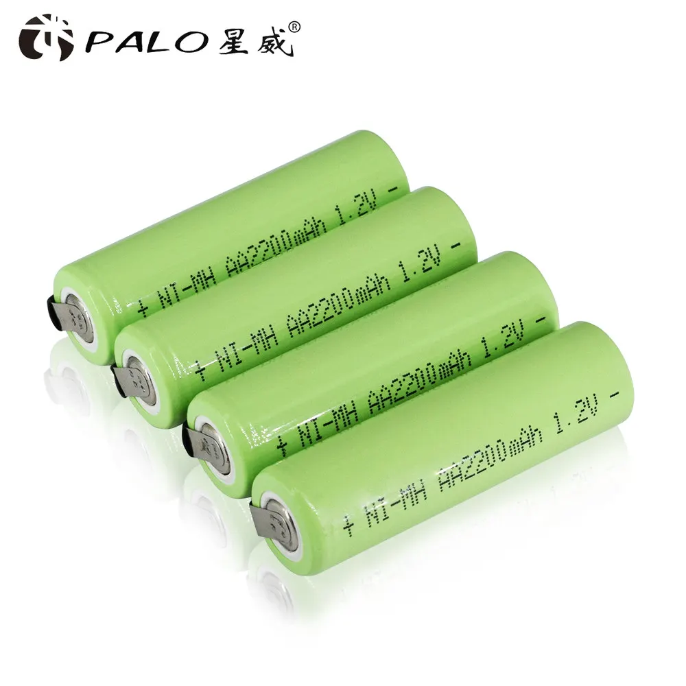 PALO 1.2V AA Rechargeable Battery 2200mah Electronic Cigarette Battery for toys Flashlight +DIY Nickel