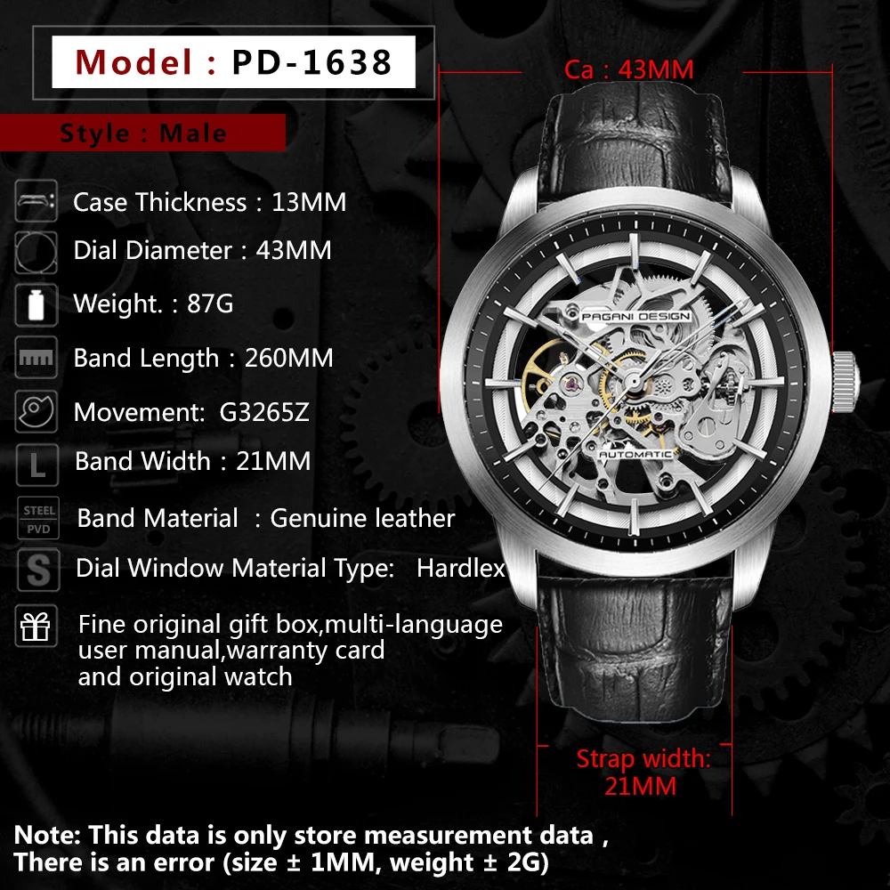 PAGANI DESIGN Top Brand New Men Wrist Watches Hot Sale 2020 Skeleton Hollow Leather Luxury Mechanical Watch Relogio Masculino