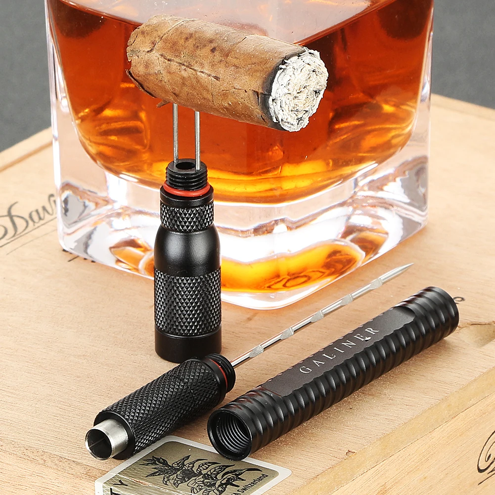 Galiner Cigar Punch Cutter Metel Multifunctional Needles Cigar Enhancer Tool Draw Poker Nubber With Cigar Dagger