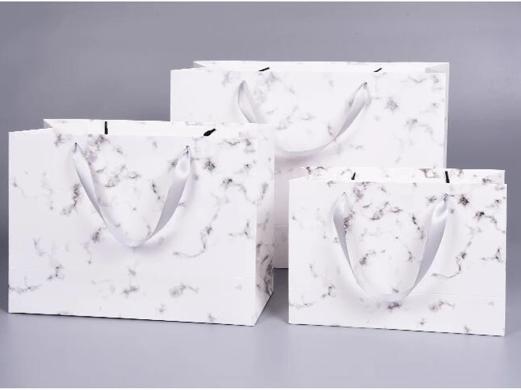 

100PCS/LOT High Grade New Style Paper Bag Marble Pattern BLACK Gift Packaging Bag Shopping Bag Can Customized Size