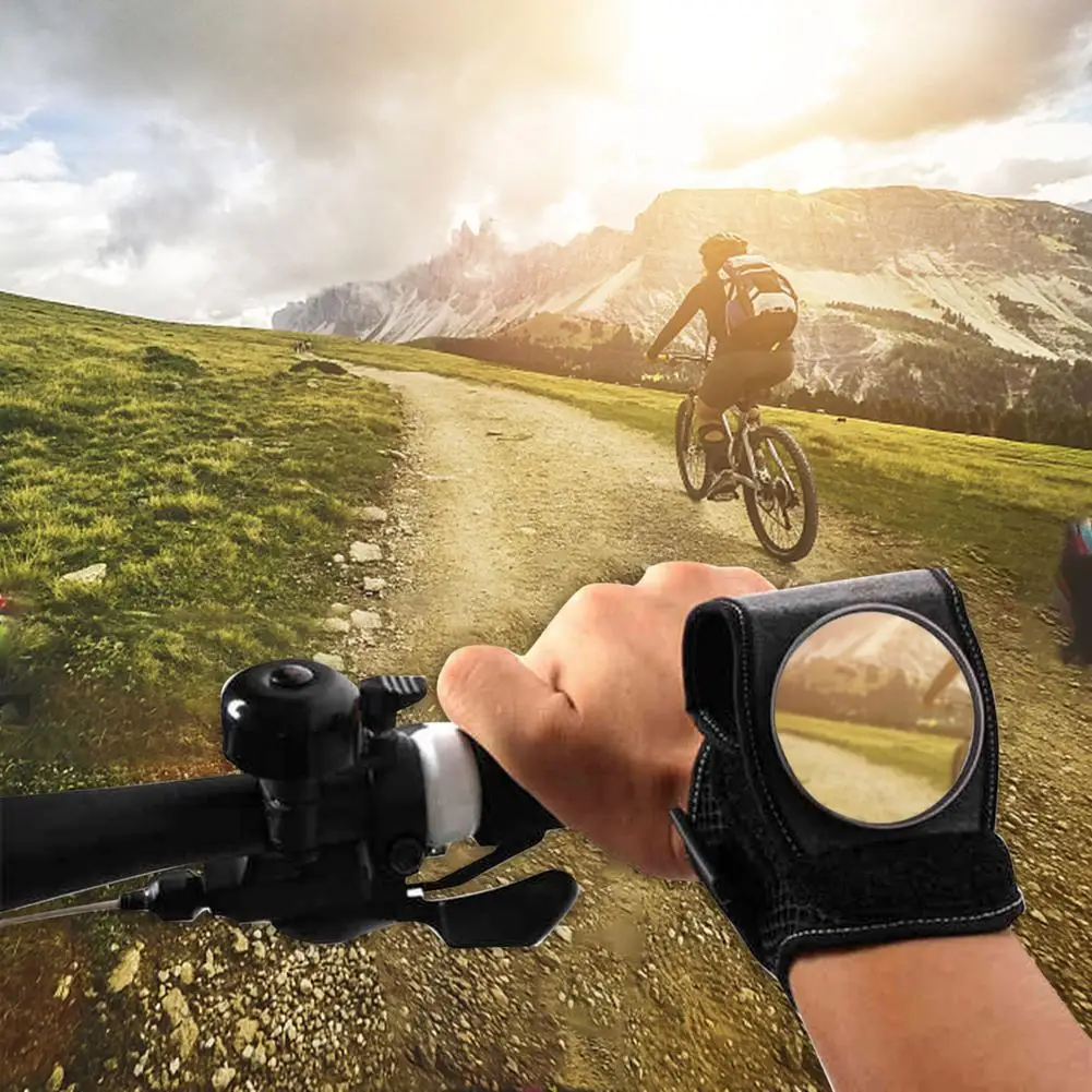 Bicycle Bike Back Mirror Cycling Wrist Band Strap Reflex Rear View Rearview Arm Wrist Cycling Gloves With Bike Mirrors