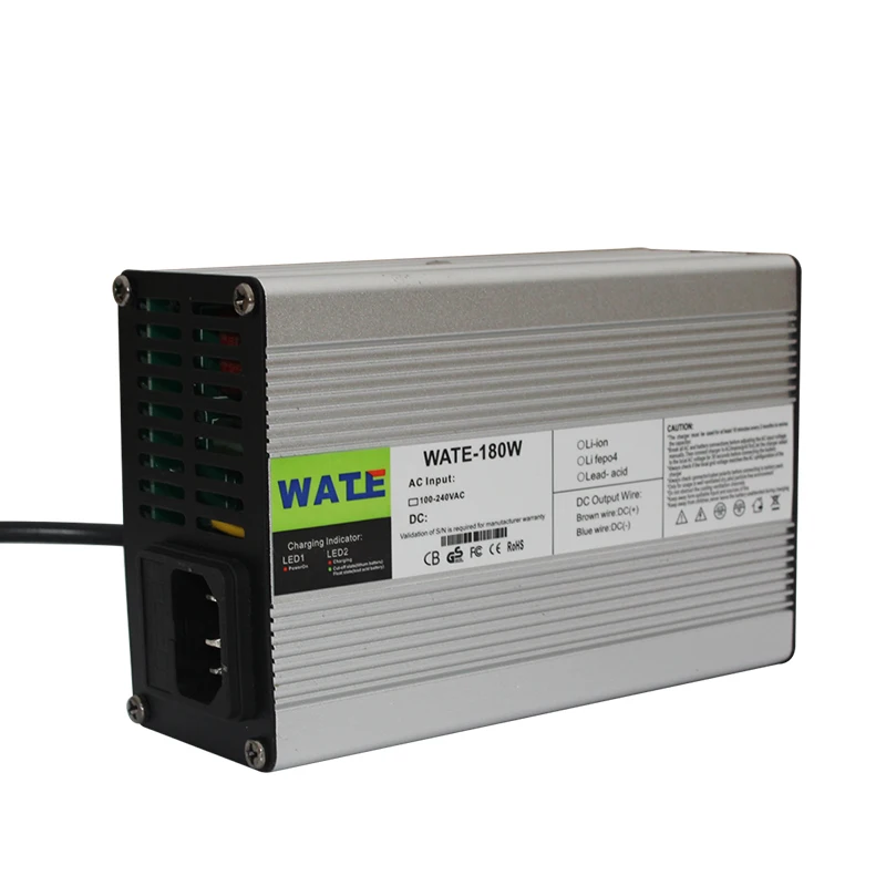 WATE 54.6V 2A ładowarka 13S 48V Li-ion ładowarka Lipo/LiMn2O4/LiCoO2 ładowarka Auto-Stop inteligentne narzędzia