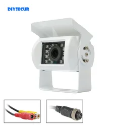 DIYSECUR IP68 4PIN HD CCD IR Night Vision Car Rear View Reversing Parking Camera for Truck Van Bus Lorry White