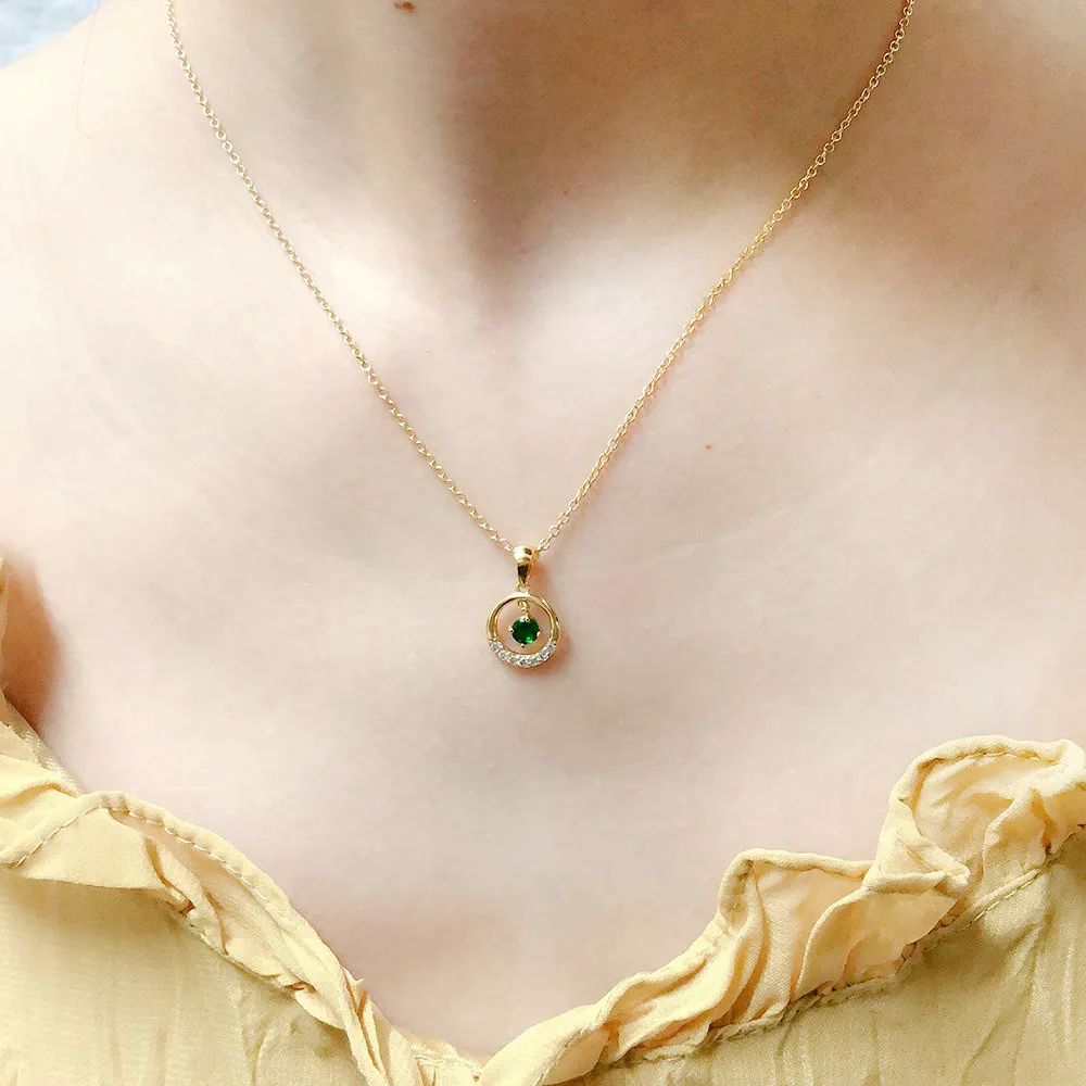 ZHOUYANG Pendant Necklace For Women Retro Cute Hollow Micro-inlaid Green Zircon 3 Color Choker Chains Wedding Bride Jewelry N190