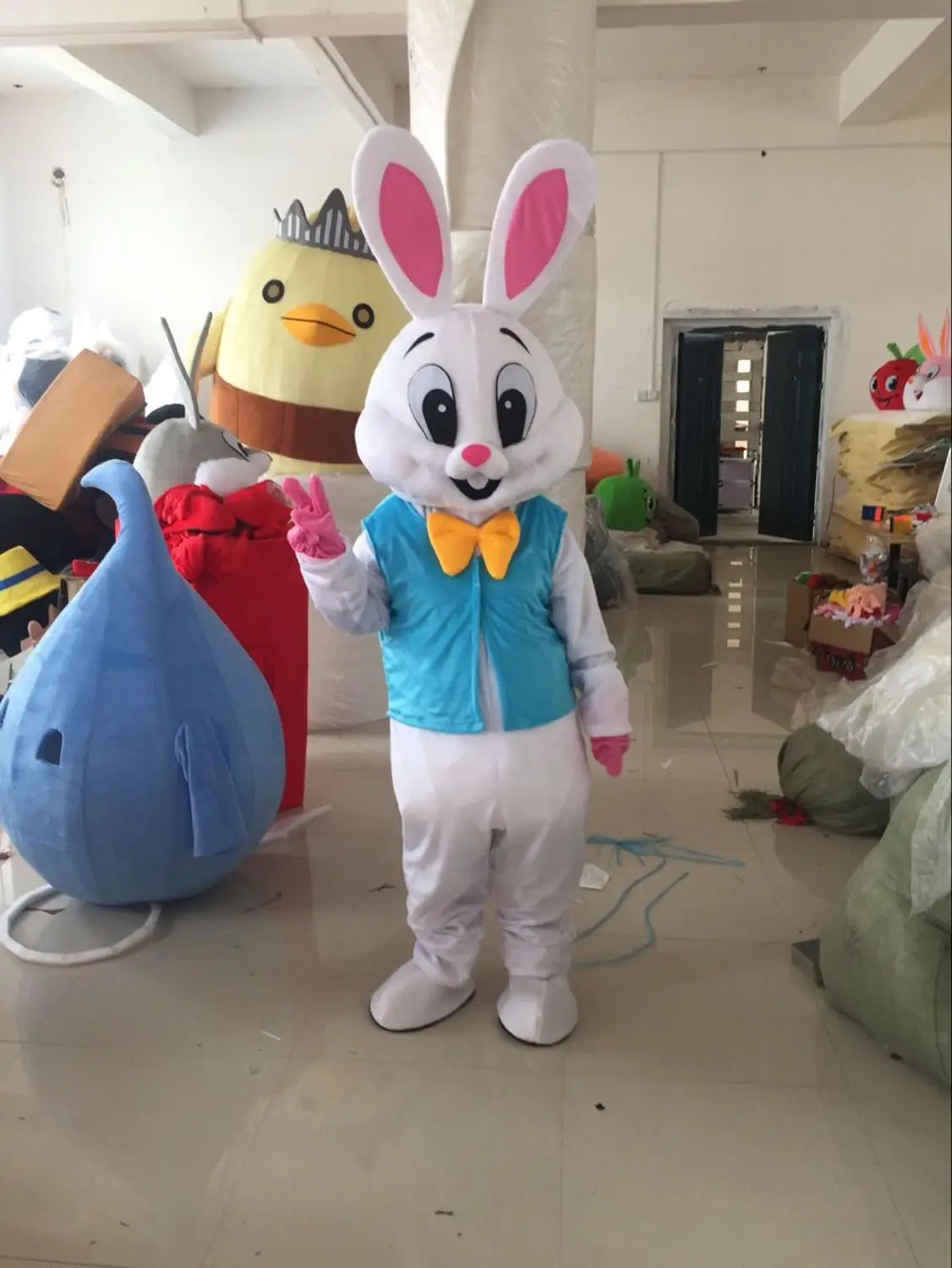 [T] cosplay coelhinho da páscoa mascote traje coelho personagem dos desenhos animados traje de publicidade traje de festa animal carnaval