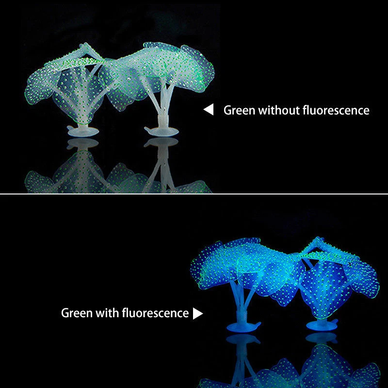 Fluorescent UnderWater Landscape Decor Simulation Coral Artificial Sucker Coral Plant Ornament Fish Tank Aquarium Accessories