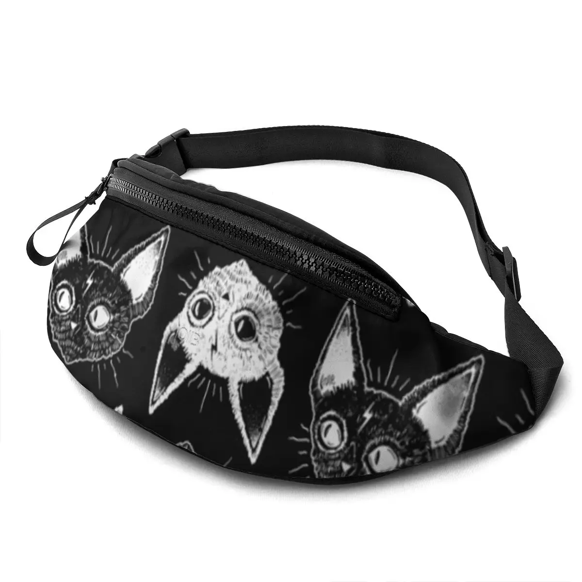 Cat Waist Bag Running Woman Waist Pack Polyester Picture Fanny Bag