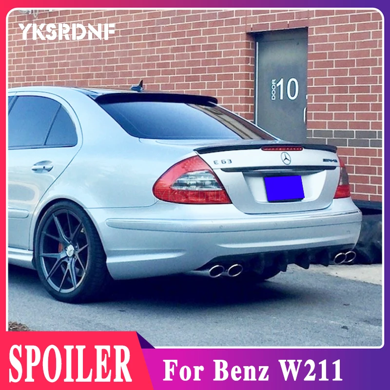 

For W211 Spoiler 2003-2008 Mercedes-Benz W211 E-class E200 E260 Carbon Fiber Material Car Rear Tail Wing Color Rear Roof Spoiler