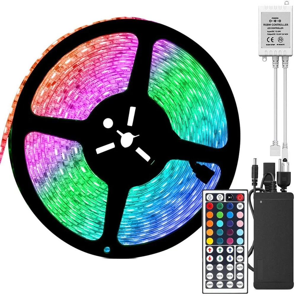 

SMD5050 24V LED Strip15M With 44 Key Remote Control Addressable RGB Backlight Tape NO Waterproof Indoor Dedicated Christmas Lamp