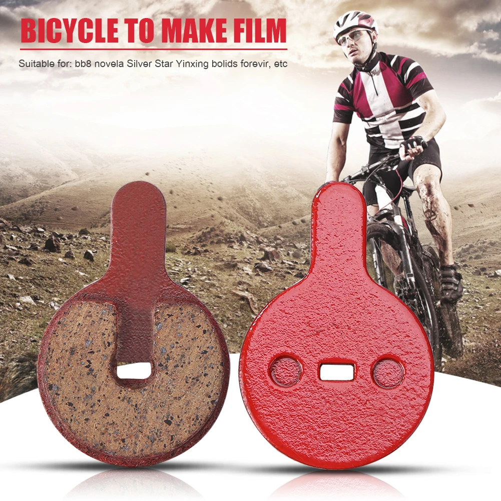 4/2 Pairs Disc Brake Pads for BB8 NOVELA YINXING BOLIDS FOREVIR Resin Semi Metallic Brake Pads Bicycle Bike Repair Parts Red