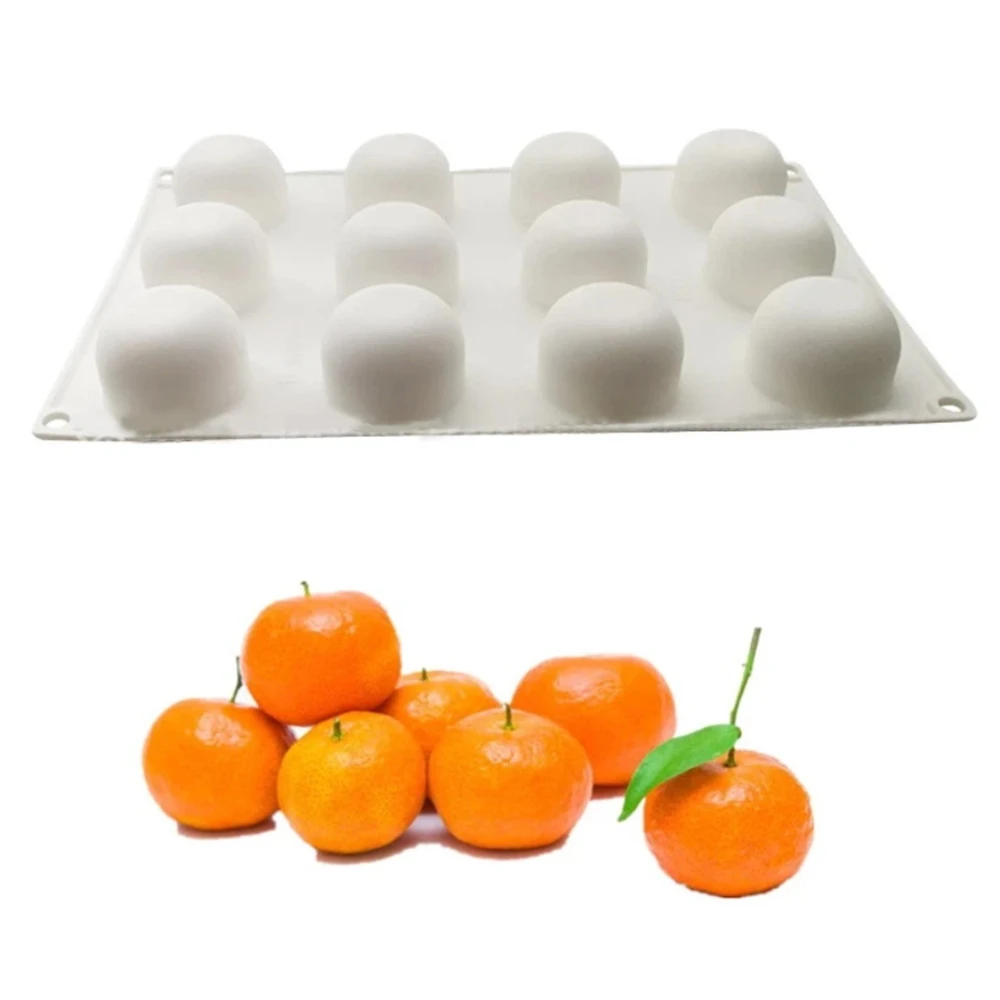 8/12 Cavity Orange Shape Dessert Silicone Cake Mold Fruit Mousse Mould Tangerine Cake Mold For Baking Fondant Mould Cake Tools