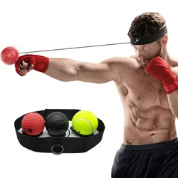 Boxing Reflex Speed Punch Ball Head-mounted PU Rubber Tennis Raising Reaction Hand Eye Training Gym Home Fitness Headband Balls