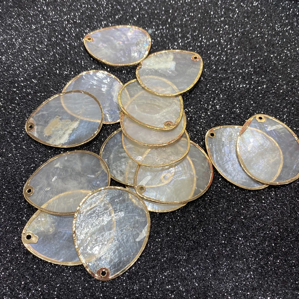 1PC Natural Mirror Shell Pendants Disc Shape Shells Pendant Charms for Jewelry Making DIY Necklace Earrings Accessories Gifts