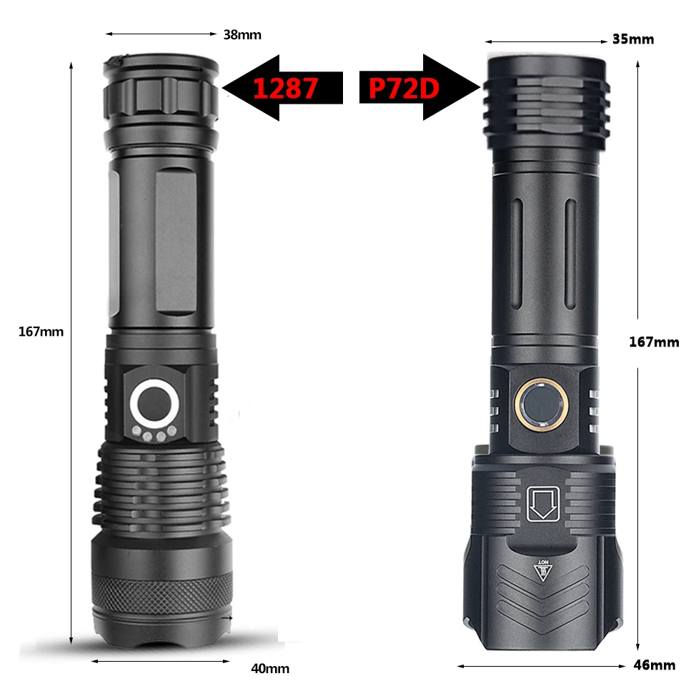 High Quality Led Flashlight XHP100 9 Core USB Rechargeable Power Bank 18650 26650 Battery Torch Zoomable Aluminum Alloy Lantern