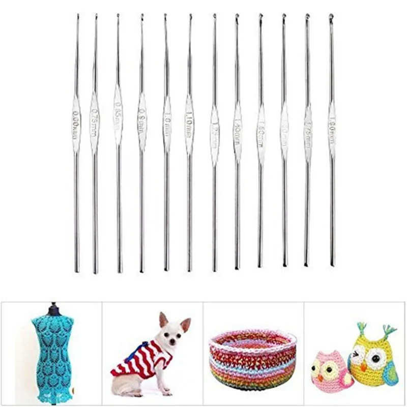 1Piece Small Lace Crochet Hooks Aluminum Hook Knitting Needles Hooks For Crochet Yarn Weave Sewing Tool DIY Lace Crochet Needles