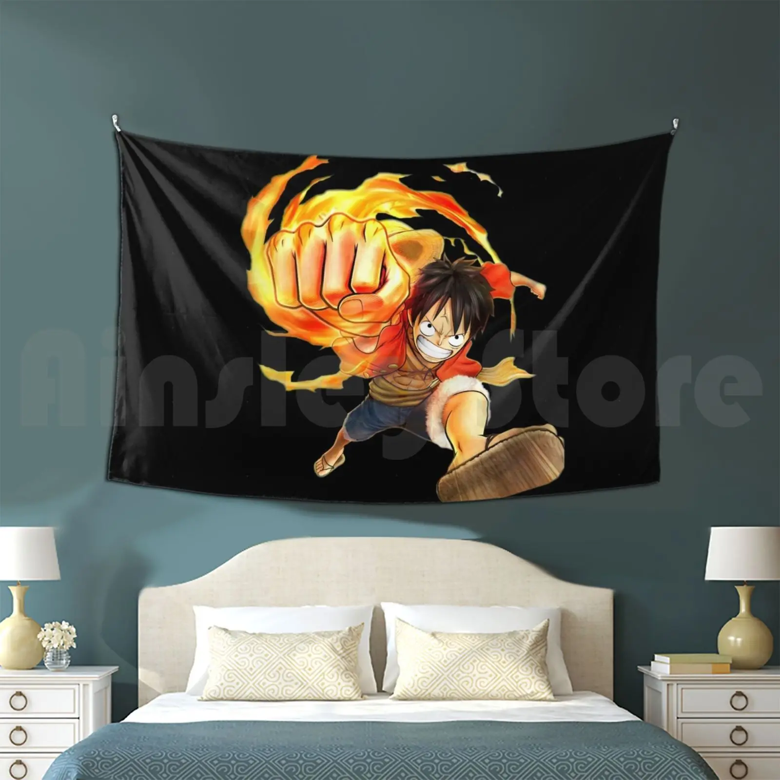 Angry Luffy Shirt Tapestry Living Room Bedroom Luffy Anime Zoro Manga Nami Usopp Chopper Pirates