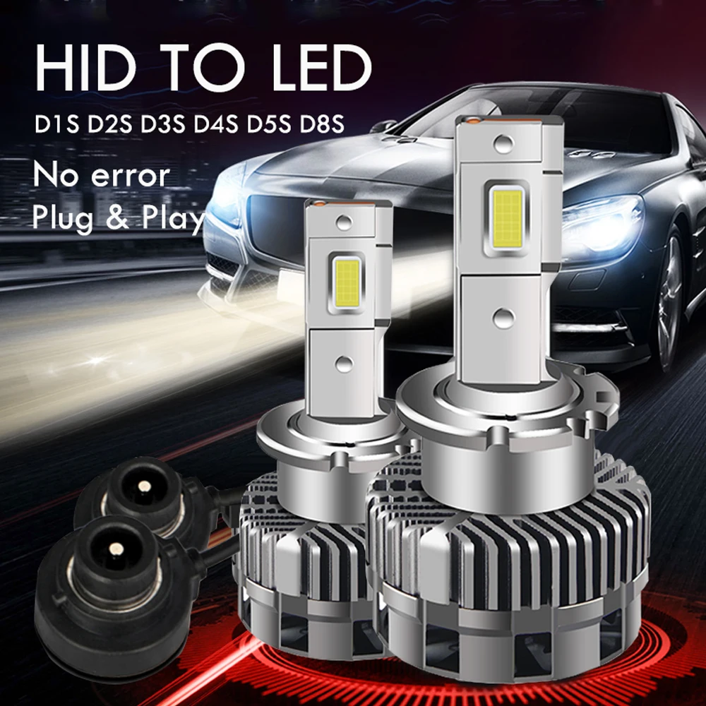 2PCS D1S LED Bulb D3S D3R D5S D2R D2S Canbus Car Headlight 32000LM High Beam D4S D4R D8S LED Headlamp Kit to Replace HID Lights