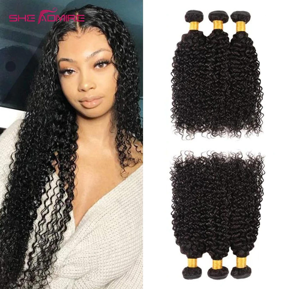 

Malaysian Kinky Curly Hair Bundles Human Hair Weave 1/3/4 Pcs Deals Sale She Admire Natural Black Curly Human Hair Extensions