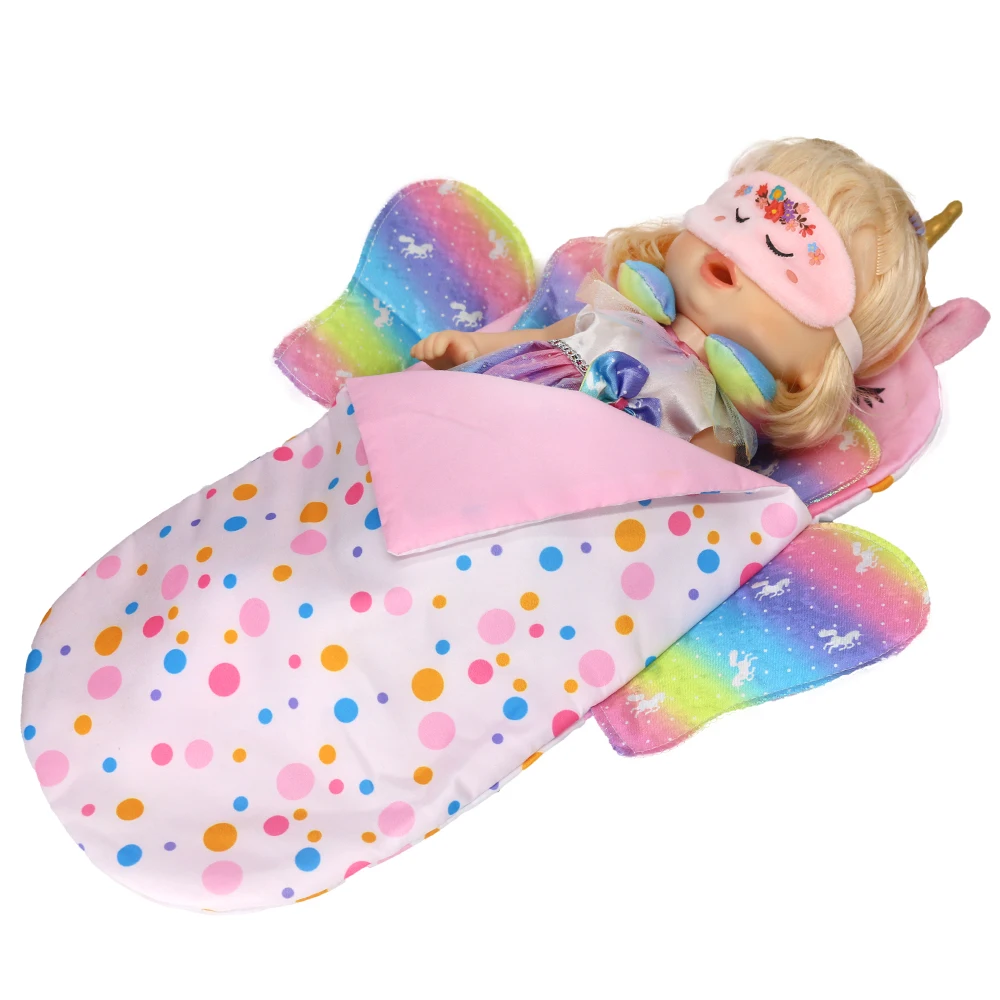 New Sleeping Bag And Eye Mask Fit For 30cm Baby Alive Doll, Doll is not included