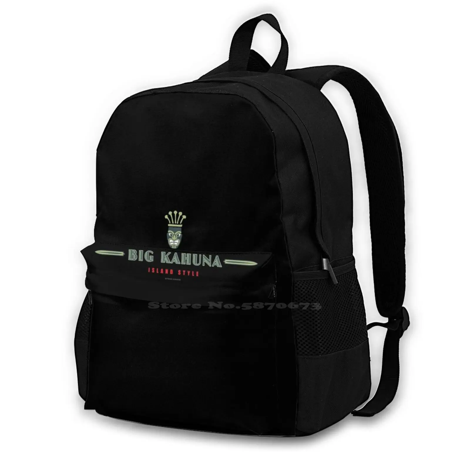 Big Kahuna Island Style 473D Print Design Backpack Student Bag Big Kahuna Style Bahama Oahu Relax Chill Paradise Cool Laid Back