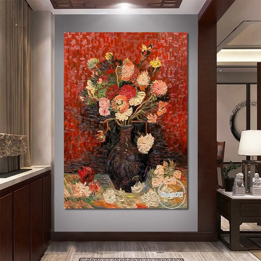 

Reproductions Of Famous Paintings Flowers In A Vase Painting Wall Canvas Western Restaurant Modern Artwork For Room Unframed