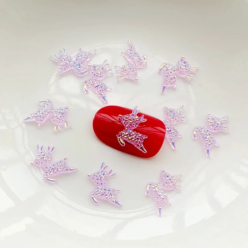 60 قطعة AB كريستال اللون إِلْكَة عيد الميلاد على شكل الراتنج شقة الظهر لتقوم بها بنفسك مجوهرات صنع الاكسسوارات مسمار حجر الراين مسمار ديكور فني #6