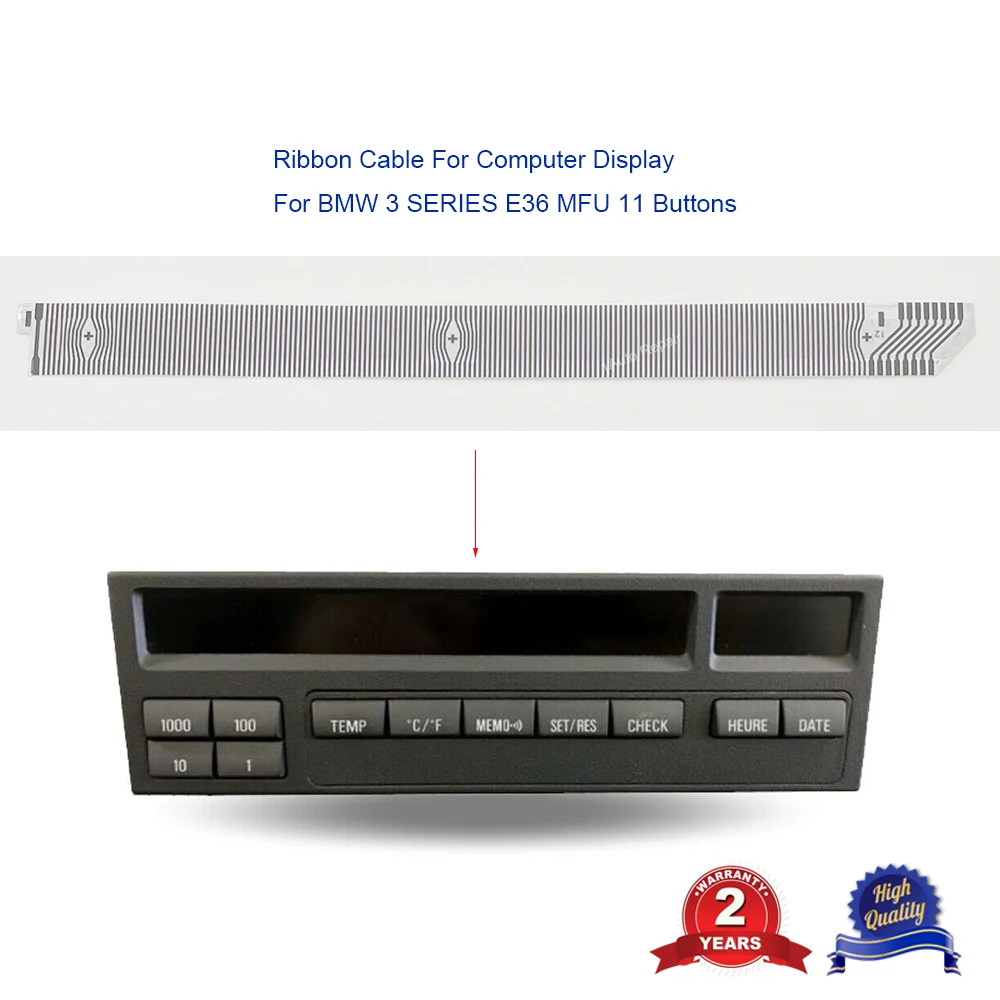 CARBON RIBBON CABLE CONNECTOR FOR BMW 3 SERIES E36 MFU ON-BOARD COMPUTER OBC DISPLAY 11 BUTTONS